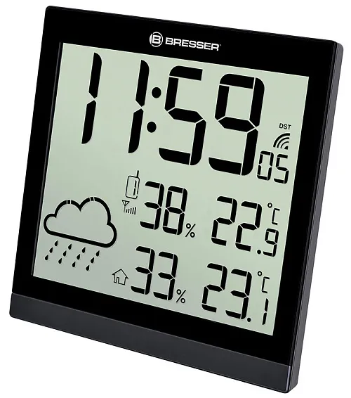 snímek meteostanice Bresser TemeoTrend JC LCD RC (nástěnné hodiny), černá