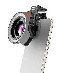 snímek mikrokulár s LED osvětlením pro smartphone Levenhuk Kelvin MCL10 PRO