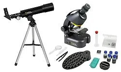 snímek sada Bresser National Geographic: hvězdářský dalekohled 50/360 AZ a mikroskop 40–640x