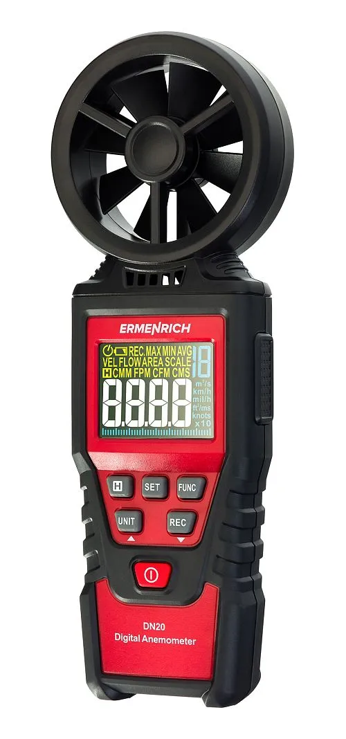 snímek digitální anemometr Ermenrich Seek DN20