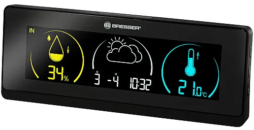 fotografie meteostanice Bresser Temeo Life s barevným displejem, černá