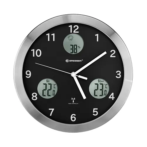 snímek nástěnné hodiny Bresser MyTime io 30 cm, černá,  1