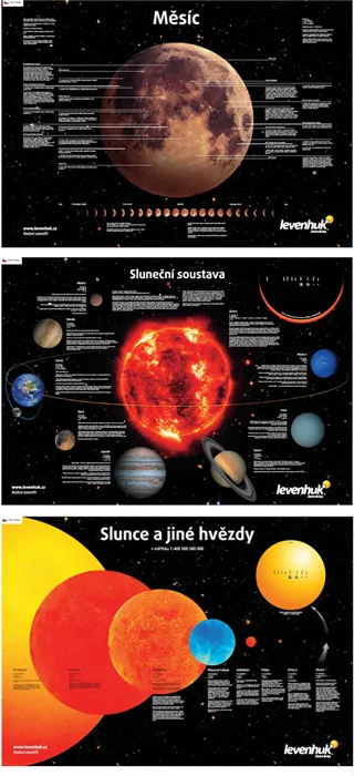 fotografie sada plakátů Levenhuk s vesmírnou tématikou