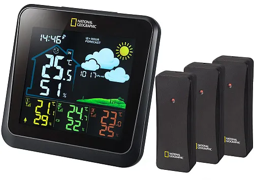 obrázek barevná meteostanice Bresser National Geographic VA se 3 venkovními senzory,  1