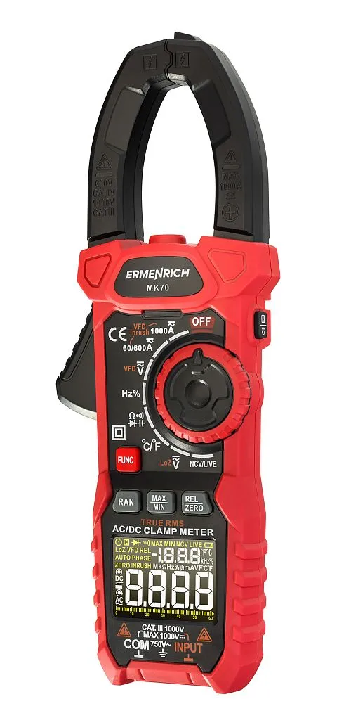 snímek digitální klešťový měřič Ermenrich Ping MK70