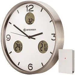 snímek nástěnné hodiny Thermo/Hygro Bresser Optus MyTime Bresser MyTime io NX 30 cm, bílý