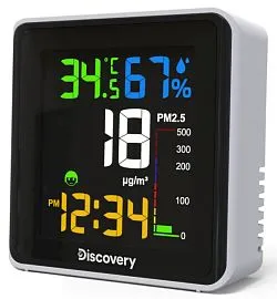 snímek meteostanice Levenhuk Discovery Report WA30 s monitorováním částic obsažených ve vzduchu