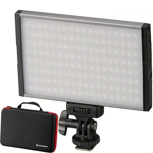 foto dvoubarevné LED video světlo s pouzdrem PT Pro 15B Bresser,  1