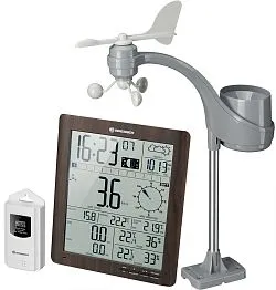 obrázek meteostanice Bresser ClimaTemp XXL se vzhledem dřeva