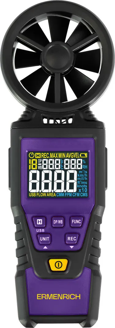 snímek digitální anemometr Ermenrich Seek DN30,  1