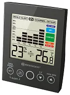 fotografie vlhkoměr Bresser s alarmem proti plísním, černý