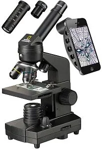 obrázek mikroskop Bresser National Geographic 40–1280x s držákem chytrého telefonu