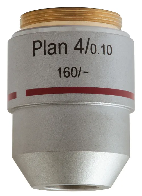 foto rovinný achromatický objektiv Levenhuk MED 4x,  1