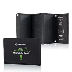 foto přenosná solární nabíječka Bresser 21 wattů s USB