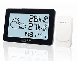 snímek meteostanice Explore Scientific s rádiovým ovládáním, černá barva