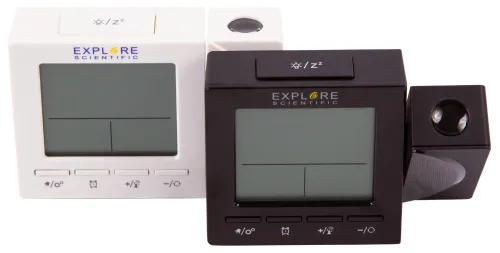 foto hodiny Explore Scientific RC s digitálním projektorem teploměrem pro vnitřní použití, bílá barva,  4