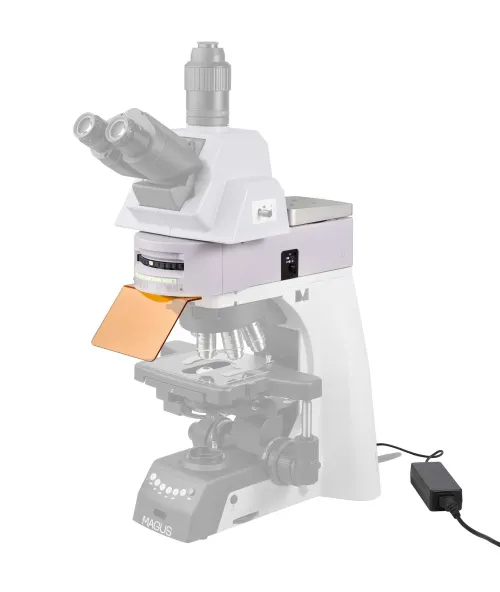 obrázek epi-fluorescenční nástavec MAGUS Epi-FL05 LED, fluorescenční filtrační kostky B/G/UV/R,  15