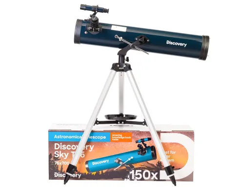obrázek hvězdářský dalekohled Levenhuk Discovery Sky T76 s knížkou,  2