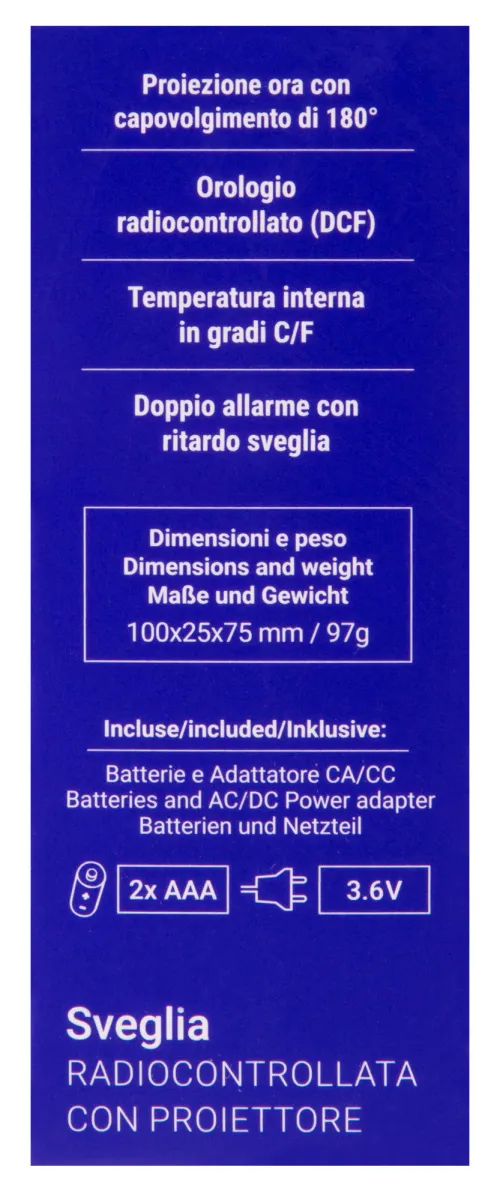 foto hodiny Explore Scientific RC s digitálním projektorem teploměrem pro vnitřní použití, bílá barva,  18