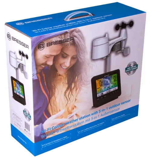 foto meteostanice Bresser 5v1 s Wi-Fi a barevným displejem, černá,  11