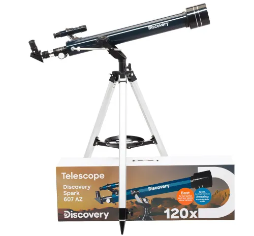 fotografie hvězdářský dalekohled Levenhuk Discovery Spark 607 AZ s knížkou,  2