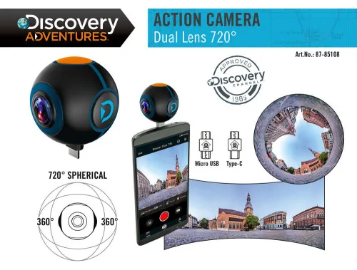 fotografie akční kamera Bresser Discovery Adventures HD 720° Android,  5