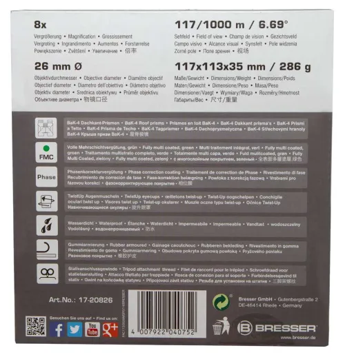 obrázek binokulární dalekohled Bresser Pirsch 8x26,  13
