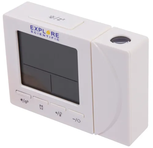 foto hodiny Explore Scientific RC s digitálním projektorem teploměrem pro vnitřní použití, bílá barva,  8