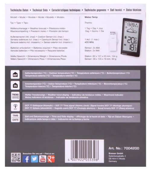 snímek meteostanice Bresser Temp,  10