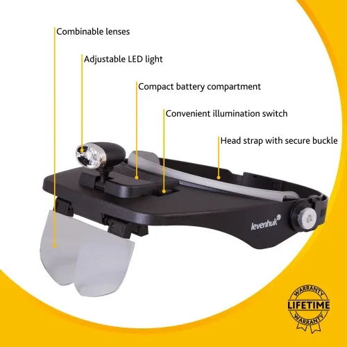 obrázek náhlavní lupa Levenhuk Zeno Vizor H3,  12