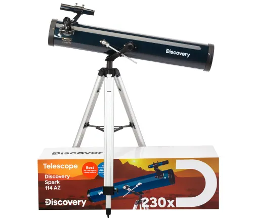 snímek hvězdářský dalekohled Levenhuk Discovery Spark 114 AZ s knížkou,  2