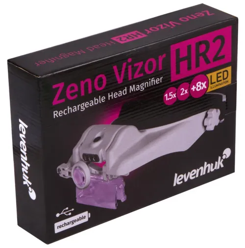foto dobíjecí náhlavní lupa Levenhuk Zeno Vizor HR2,  10