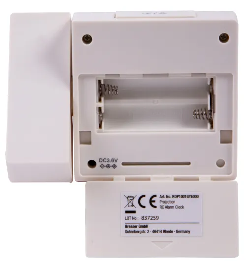 foto hodiny Explore Scientific RC s digitálním projektorem teploměrem pro vnitřní použití, bílá barva,  12