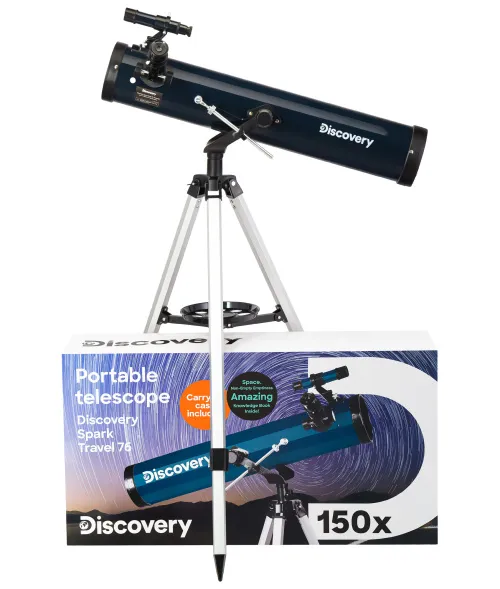 obrázek hvězdářský dalekohled Levenhuk Discovery Spark Travel 76 s knížkou,  2