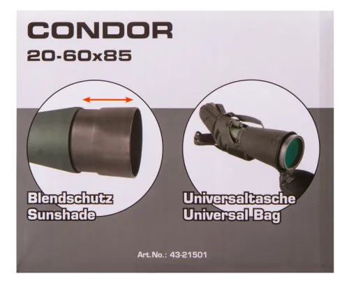obrázek pozorovací dalekohled Bresser Condor 20–60x85,  21