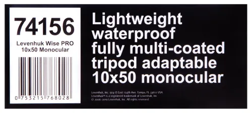 foto monokulární dalekohled Levenhuk Wise PRO 10x50,  15