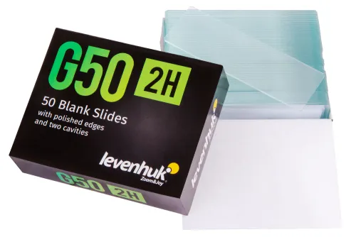 obrázek dvoudutinová čistá sklíčka Levenhuk G50 2H, 50 kusů,  2