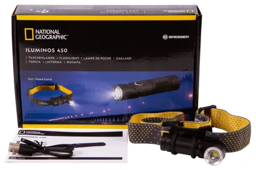 obrázek lED svítilna s popruhem na hlavu Bresser National Geographic ILUMINOS 450,  2