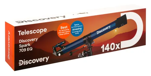 foto hvězdářský dalekohled Levenhuk Discovery Spark 709 EQ s knížkou,  15
