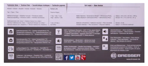 fotografie meteostanice Bresser Temeo Life s barevným displejem, černá,  11