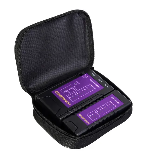 snímek tester kabelů a PoE Ermenrich NetGeeks NP10,  2