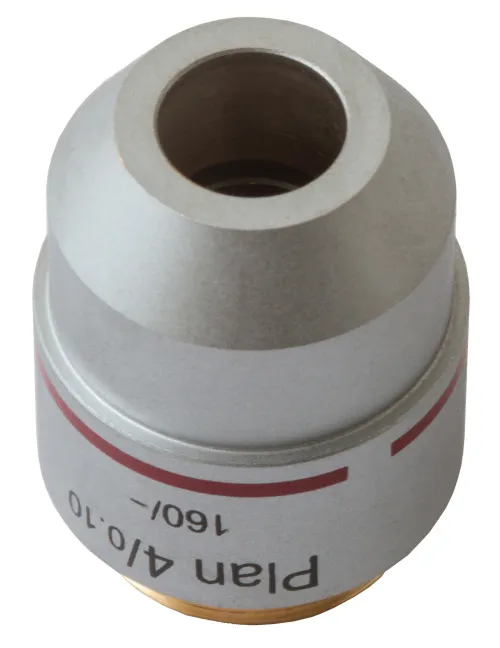 foto rovinný achromatický objektiv Levenhuk MED 4x,  4