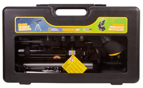 snímek sada Bresser National Geographic: hvězdářský dalekohled 50/360 AZ a mikroskop 40–640x,  2