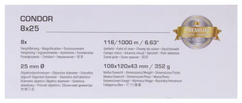 foto binokulární dalekohled Bresser Condor UR 8x25,  16