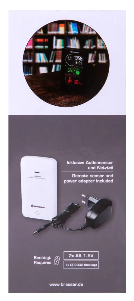 snímek meteostanice Bresser Temeo Life H s barevným displejem, černá,  12