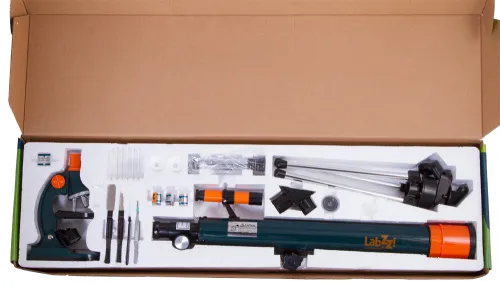 foto sada mikroskopu a hvězdářského dalekohledu Levenhuk LabZZ MT2,  2