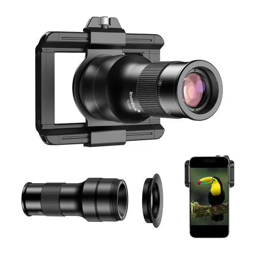 foto telekulár a mikrokulár pro smartphone Levenhuk Kelvin TLC25,  2