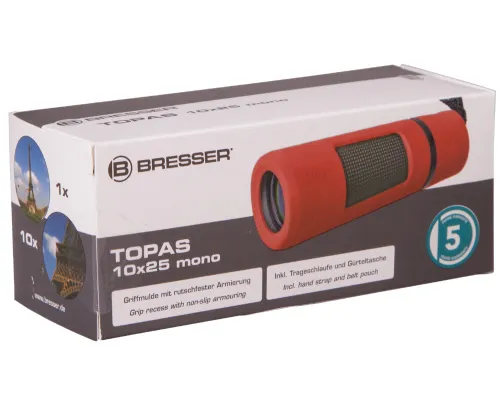 foto monokulární dalekohled Bresser Topas 10x25,  8