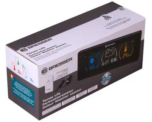 fotografie meteostanice Bresser Temeo Life s barevným displejem, černá,  9