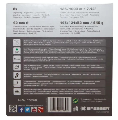 obrázek binokulární dalekohled Bresser Pirsch 8x42,  13